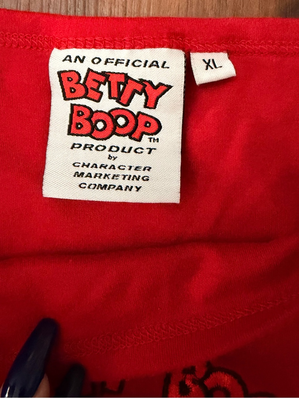 Betty Boop Bright Red Long-Sleeve Tee with Graphic - Picture 2 of 4